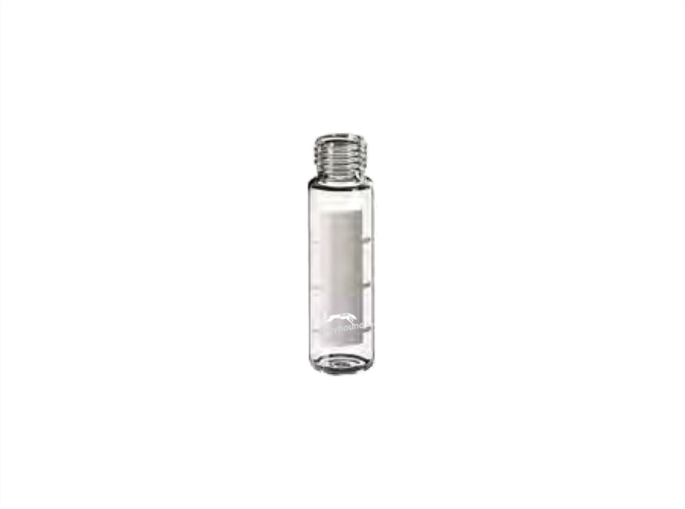 Picture of 20mL Headspace Vial, Screw Top, Clear Glass, Rounded Bottom with Graduated Write-on Patch, 18mm Thread, Q-Clean